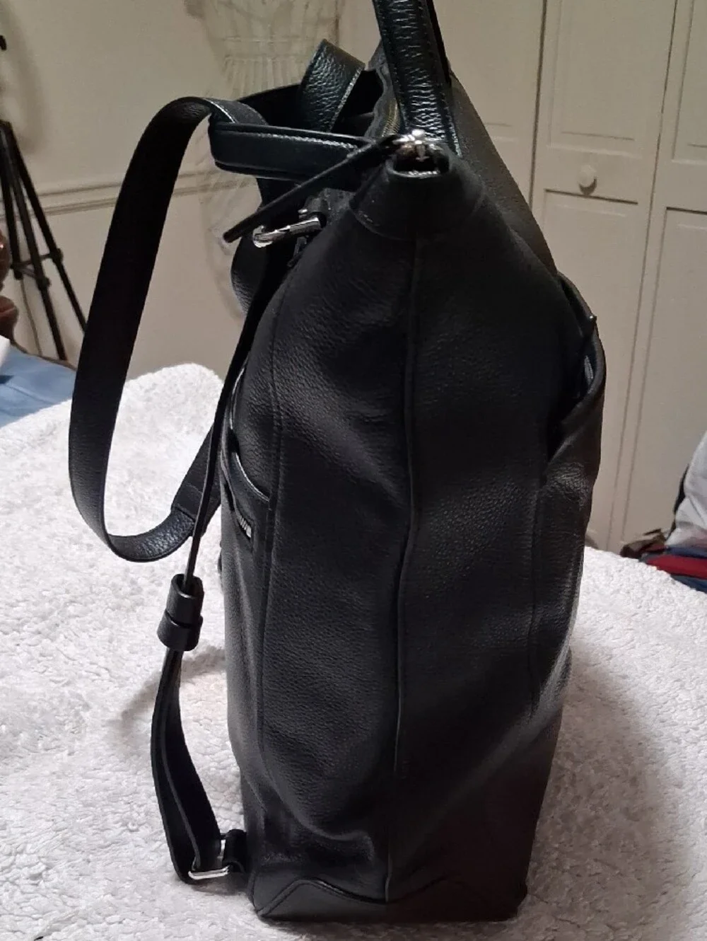 Cole Haan Black Leather Backpack Tote